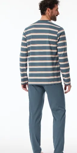 Schiesser, pyjama, blauw, gestreept