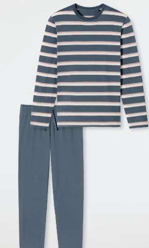 Schiesser, pyjama, blauw, gestreept