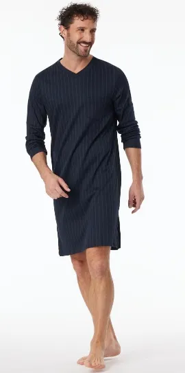 Schiesser, slaapkleed, blauw geruit