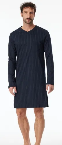 Schiesser, slaapkleed, blauw geruit