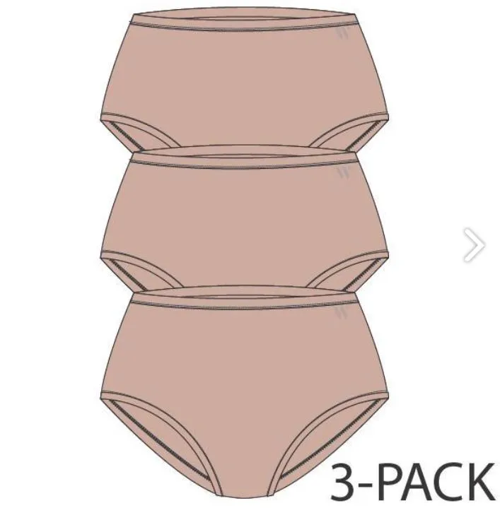 Midislip - tripack,huidskleur