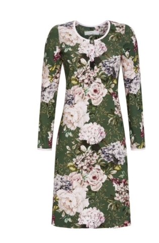 ringella, slaapkleed, kaki met bloemen