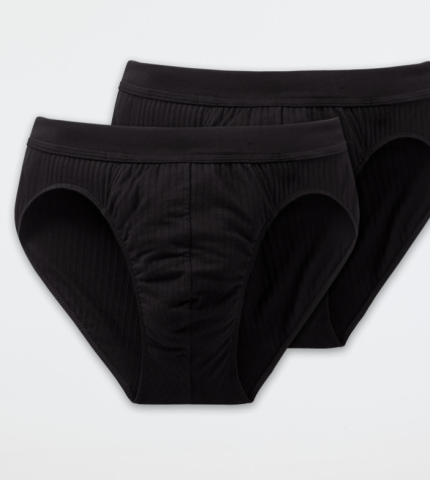 Schiesser,  Rio slip 2-pack zwart - Authentic