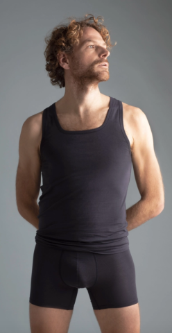 ndrw, herenhemd zonder mouw, walvisblauw