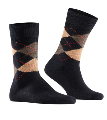 Burlington, sokken, geruit, zwart