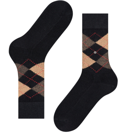 Burlington, sokken, geruit, zwart