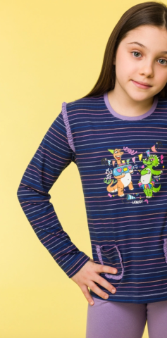 Woody, Meisjes, pyjama, paars