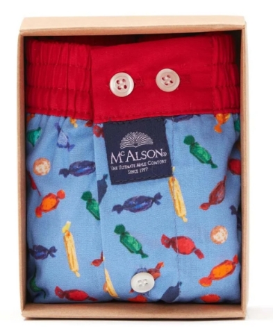 Mc Alson, boxer, blauw, snoepjes