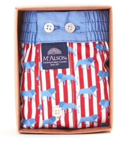 Mc Alson, boxer, gestreept, leeuw