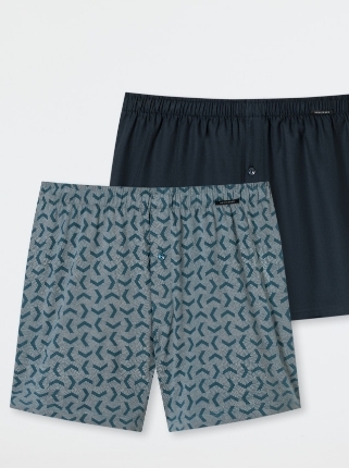 Schiesser, losse boxer, duopack, Turkooi