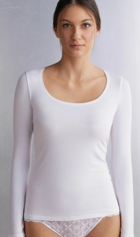 Ghiro, dameshemdje lange mouwen, wit