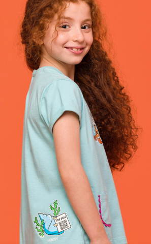 Woody, meisjespyjama, kreeft, turquoise