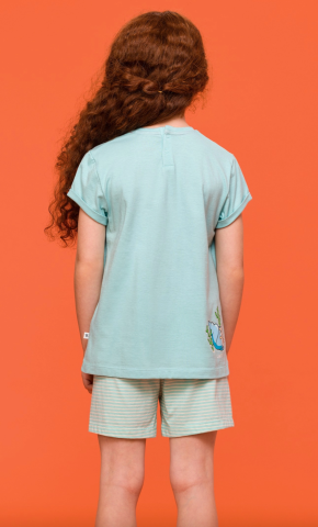 Woody, meisjespyjama, kreeft, turquoise