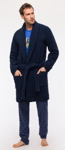 Woody, herenkamerjas, donkerblauw