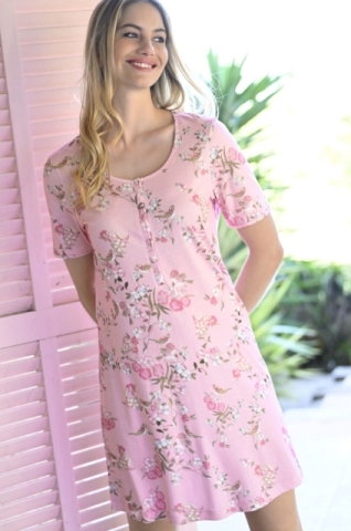 Ringella, slaapkleed, roze, bloemen