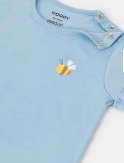 Woody, Pyjama, blauw bijenprint