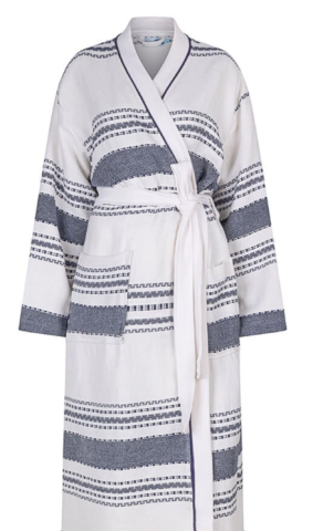 Zus en Zomer, badjas, wit-blauw, unisex