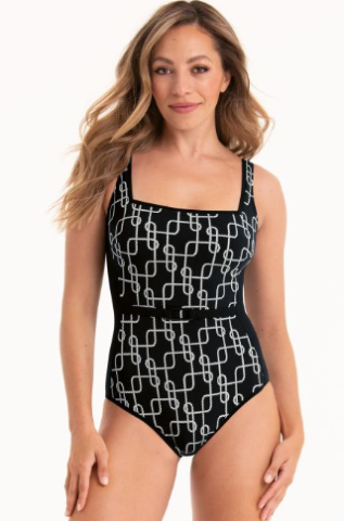 Anita, badpak, zwart/wit