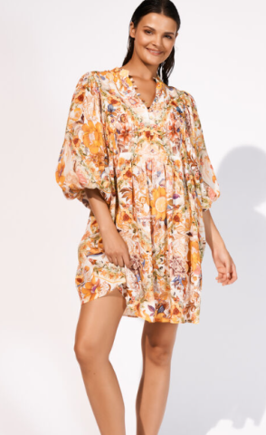 Maryan Melhorn, kleed, geel, fruitprint