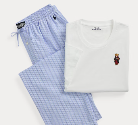 Ralph Lauren,  pyjama, wit, beer