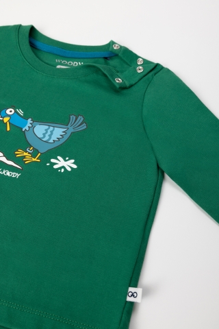 Woody, jongenspyjama, duif, donker groen