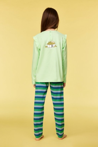 Woody, meisjespyjama, groen, duif