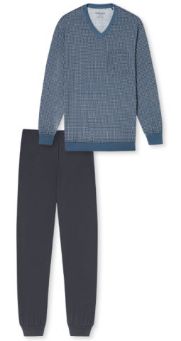 Schiesser, pyjama, blauw geruit