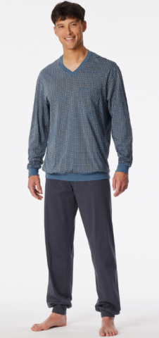 Schiesser, pyjama, blauw geruit