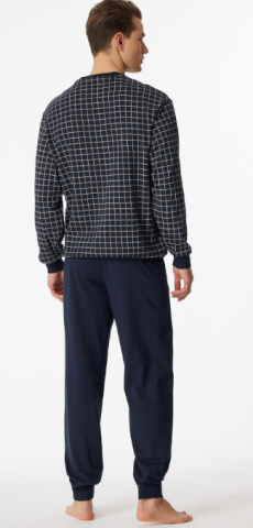 Schiesser, pyjama, donkerblauw, ruit