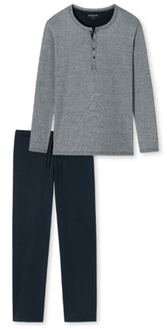 Schiesser, pyjama, blauw, gestreept