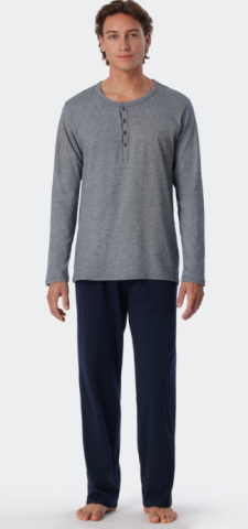 Schiesser, pyjama, blauw, gestreept