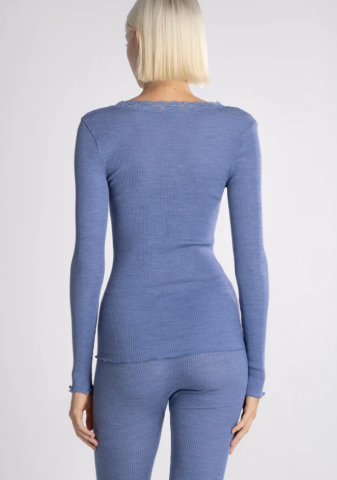 Oscalito, Hemdje, Wol/zijde, grijsblauw