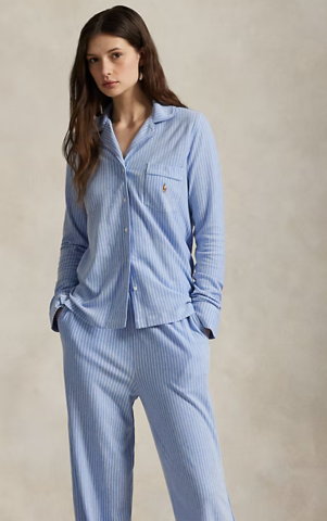 Ralph Lauren, damespyjama, blauwe streep