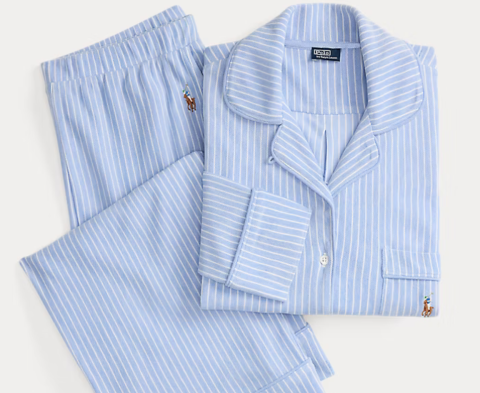 Ralph Lauren, damespyjama, blauwe streep