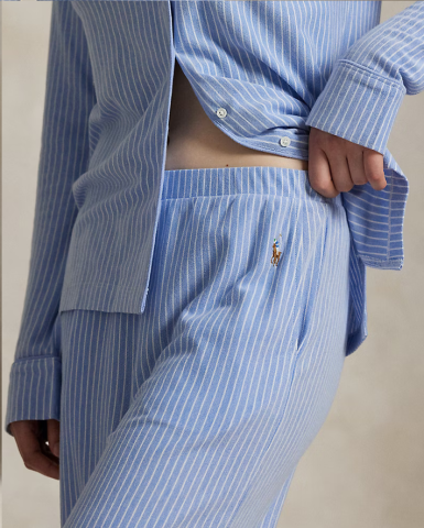 Ralph Lauren, damespyjama, blauwe streep