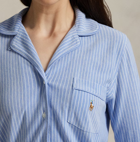 Ralph Lauren, damespyjama, blauwe streep