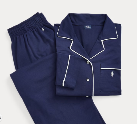 Ralph Lauren, doorknoopdamespyjama, marine