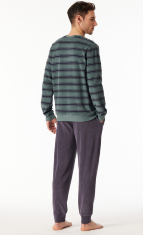 Schiesser, Herenpyjama, badstof, groen