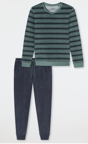 Schiesser, Herenpyjama, badstof, groen