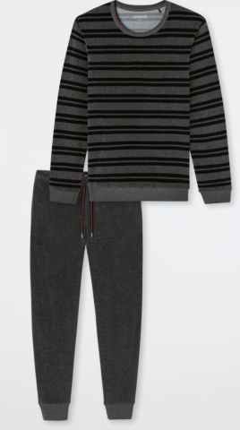 Schiesser, pyjama, badstof,grijze streep