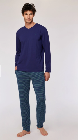 Woody, herenpyjama, donkerblauw