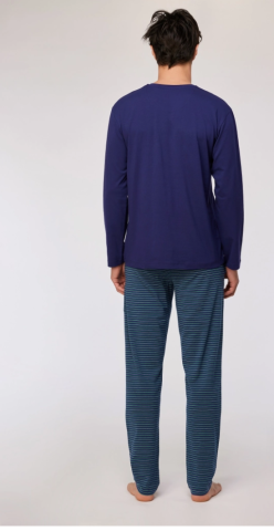 Woody, herenpyjama, donkerblauw
