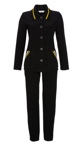 Ringella, pyjama, zwart, badstof