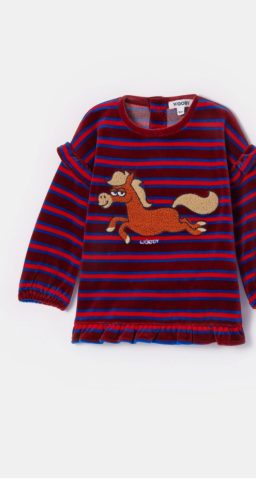 Woody, babypyjama, meisjes, pony, rood