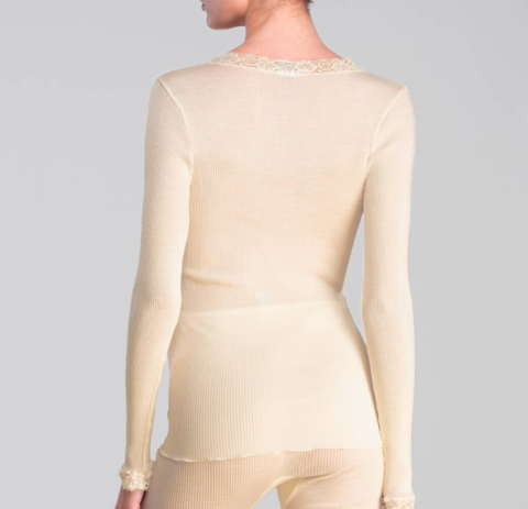 Oscalito, Hemdje LM, wol/zijde, ivoor