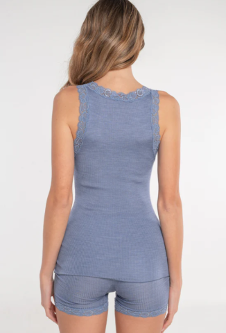 Oscalito, Hemdje, Wol/zijde, grijsblauw