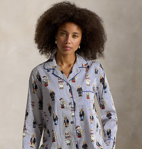 Ralph Lauren, doorknoopdamespyjama, beer