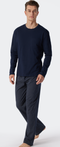Schiesser, Herenpyjama tricot, blauw