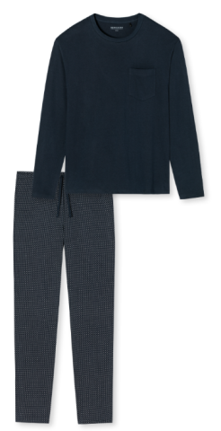 Schiesser, Herenpyjama tricot, blauw