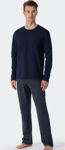 Schiesser, Herenpyjama tricot, blauw